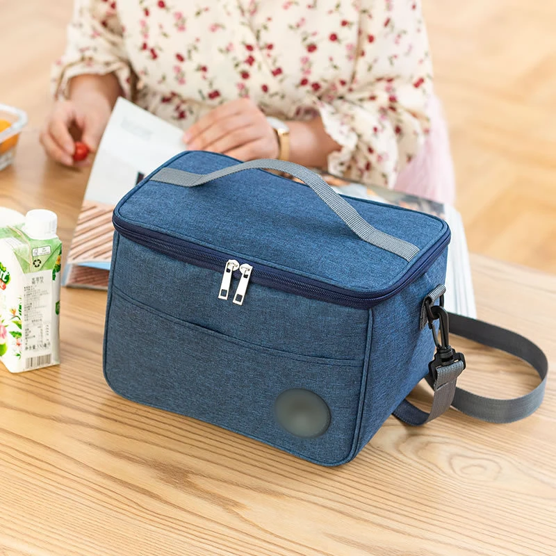 Large Capacity Insulated Lunch Bag Waterproof Thermal Food Container with Adjustable Shoulder Strap Thickened School Lunch Box