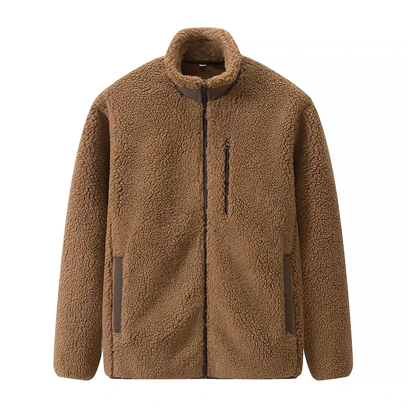 

2025 Ex Long Sve Fce Jaet Color Blo Faux Fur Coat Youth Faion Winter Outerwear Stand Fit Men Jacket