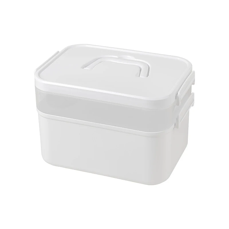 صندوق تخزين فني للأظافر بسعة كبيرة ، علبة بطبقتين ، صندوق سطح مكتب احترافي ، 1 RC