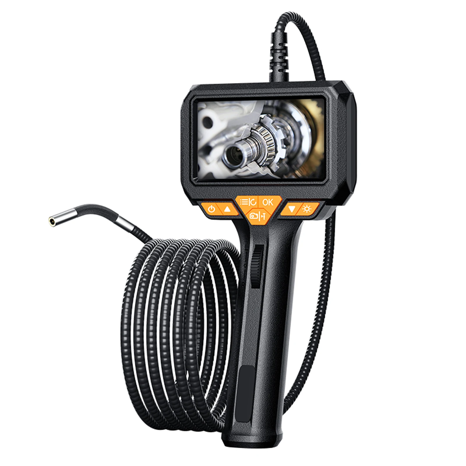 كاميرا المنظار المفصلية في اتجاهين 4.3 بوصة فحص مقاوم للماء Borescope 2600mAh لصيانة آلة أنابيب محرك السيارة