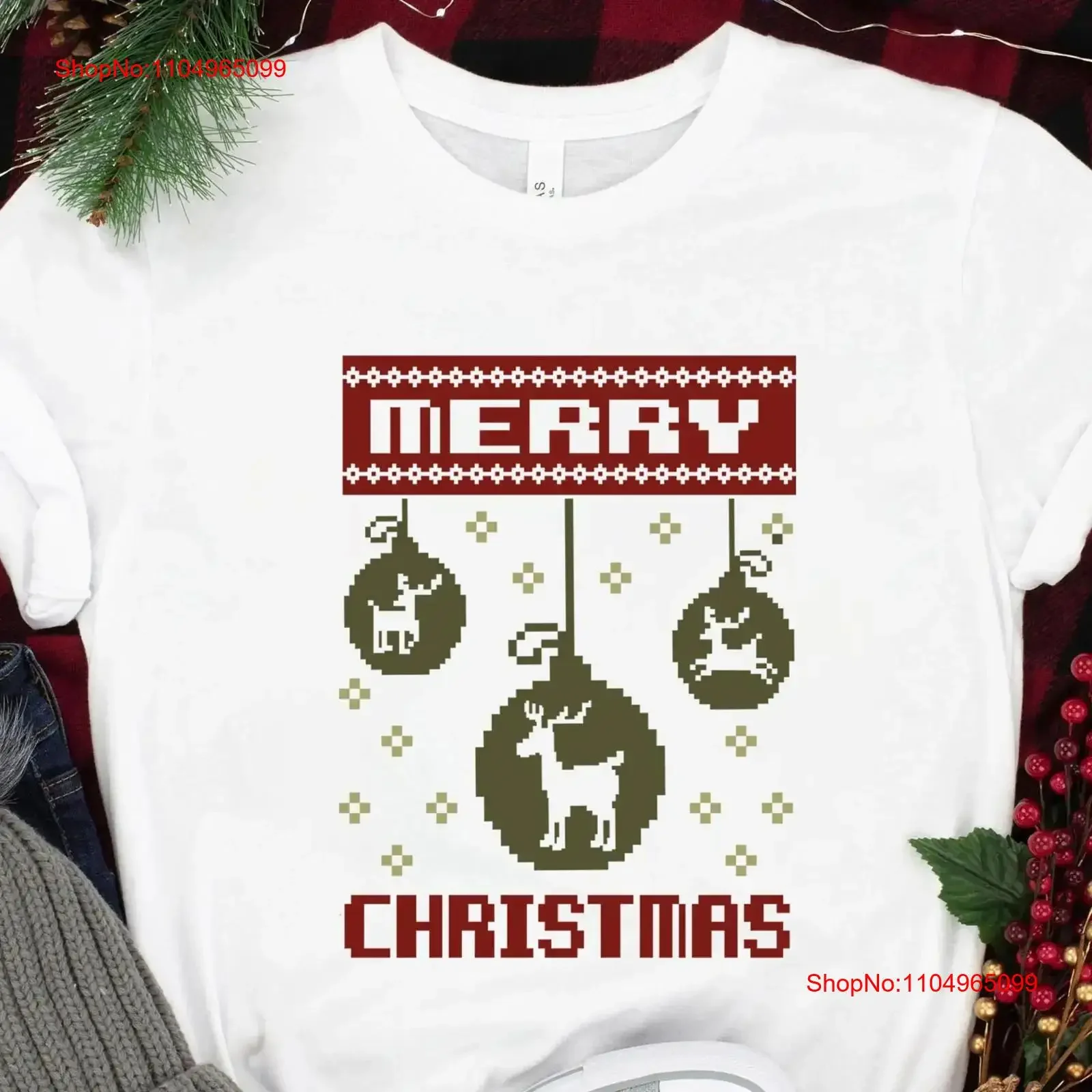 عيد الميلاد القبيح تي شيرت مرح سترة SweaT مضحك عيد الميلاد قمصان الغزلان والشجرة الأسرة خمر غسلها عارضة الأزياء قليلا