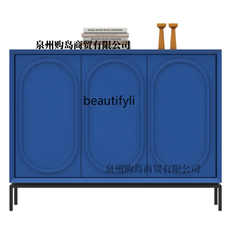 

Italian Paint Solid Wood Entrance Shoe Cabinet Multi-Functional Tea Storage Sideboard Cabinet