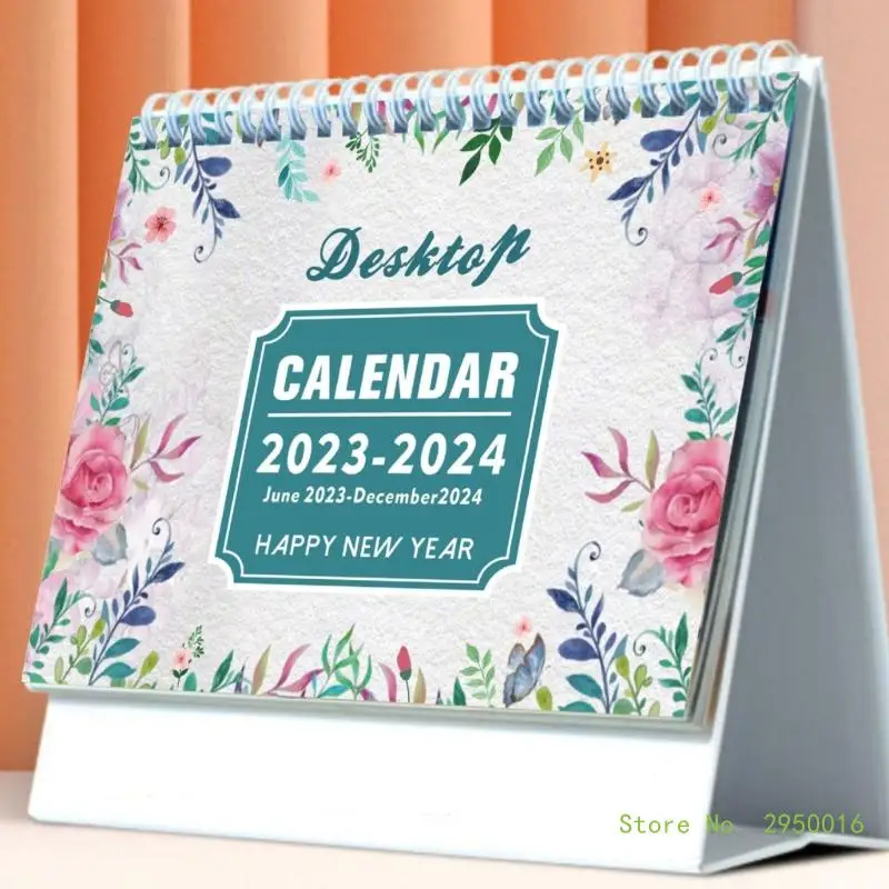 

2024 Simple Flowers Monthly Calendar Mini Calendar Creative Desktop Decoration Calendar Portable Small Desk Calendar