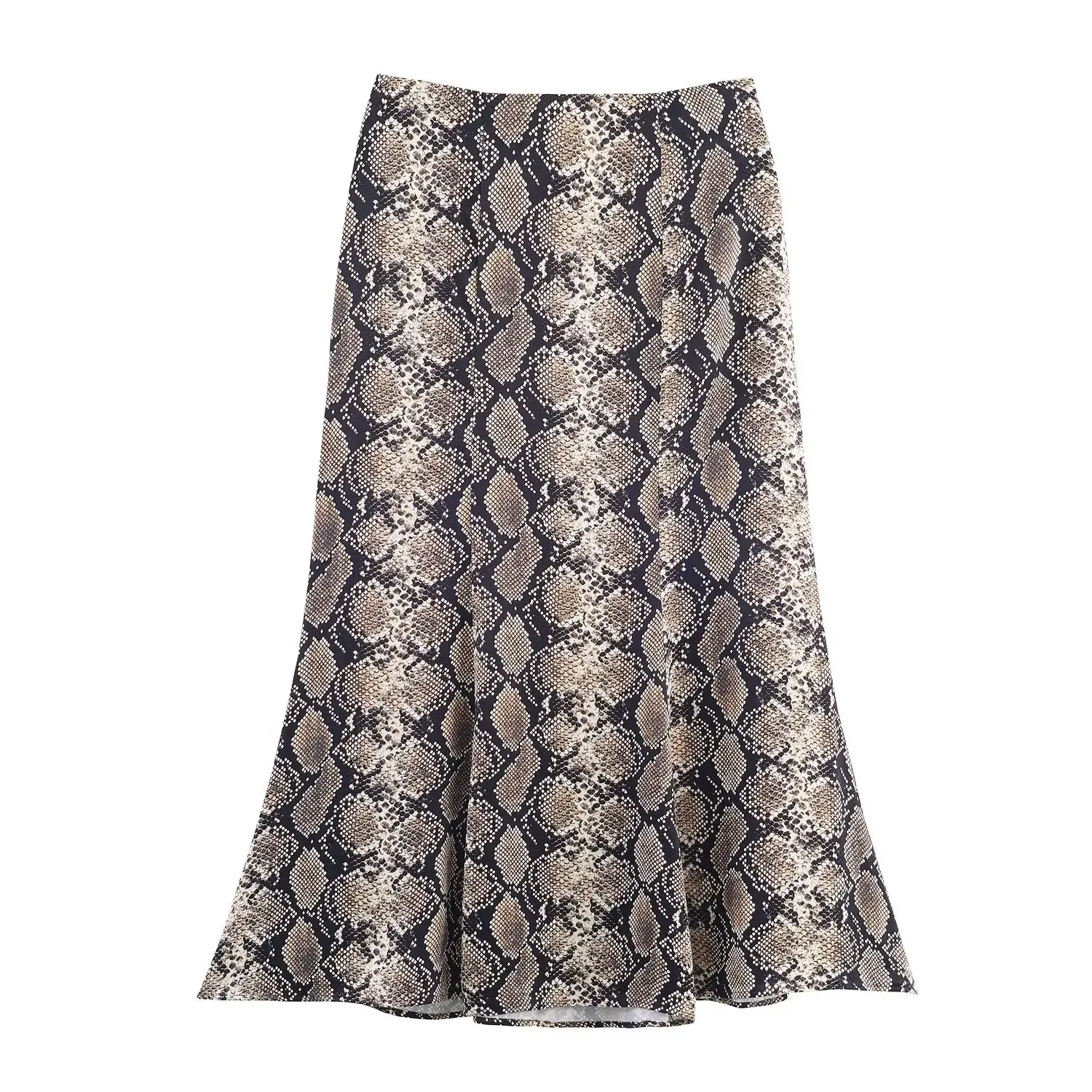

2025 New Arrival Women's Midi Dress Animal Print Silk Satin Midi Skirt Fall Collection Versatile Animal Print Design Satin Finis