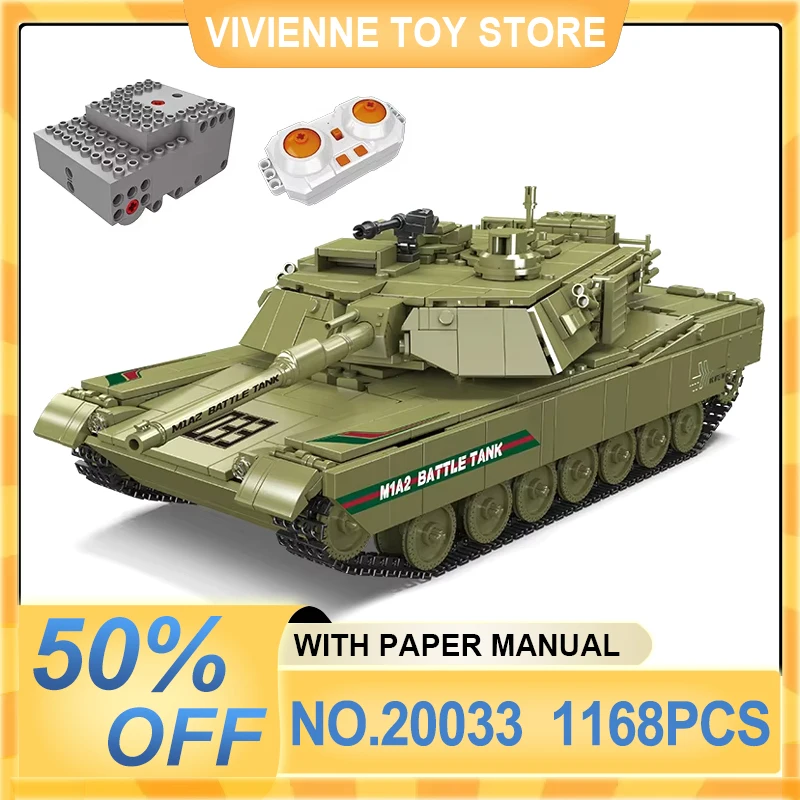 mould-king-20033-technical-moc-mia2-main-battle-tank-model-building-blocks-brick-puzzle-assembly-toy-christmas-gift-for-boy-kids