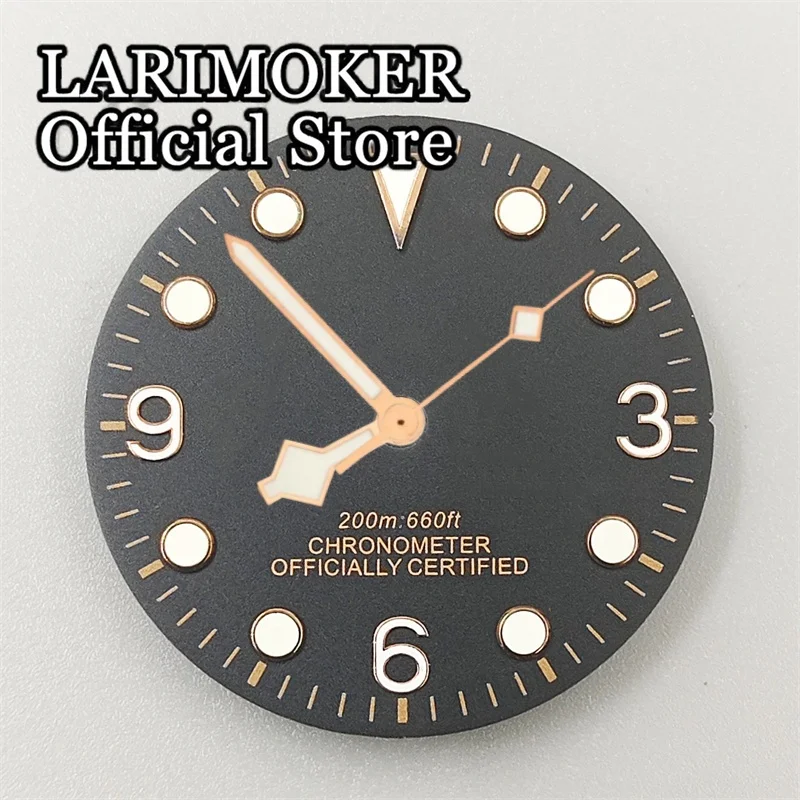 LARIMOKER 29mm Watch Dial Edge Time Marks C3 Green Luminous Fit NH35 ETA2824 2836 MIYOTA8215 DG2813 PT5000 Movement