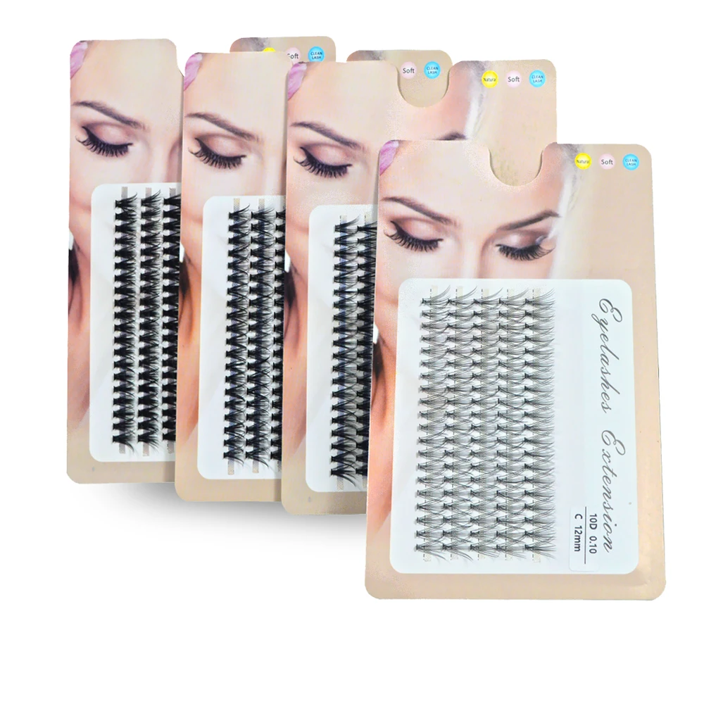 Qsty Mink 10d/20d/30d/40d Wimpers Extensie Natuurlijke Lange Wimpers Cluster 3d Volume Faux Wimpers Individuele Make-Up Cilia Piekerig