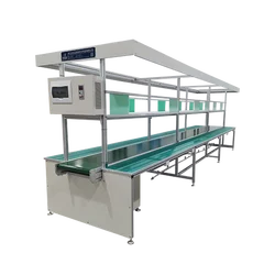 ZhengBang OEM Customized Production Line Aluminum Workbench Belt Conveyor Work Table Anti Static Workshop Assembly Line