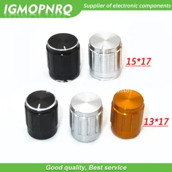 Potenciómetro de aleación de aluminio, 10 piezas, 13x17mm, 15x17mm, 13x17, 15x17, interruptor de rotación, perilla de control de volumen, color negro, plateado y dorado