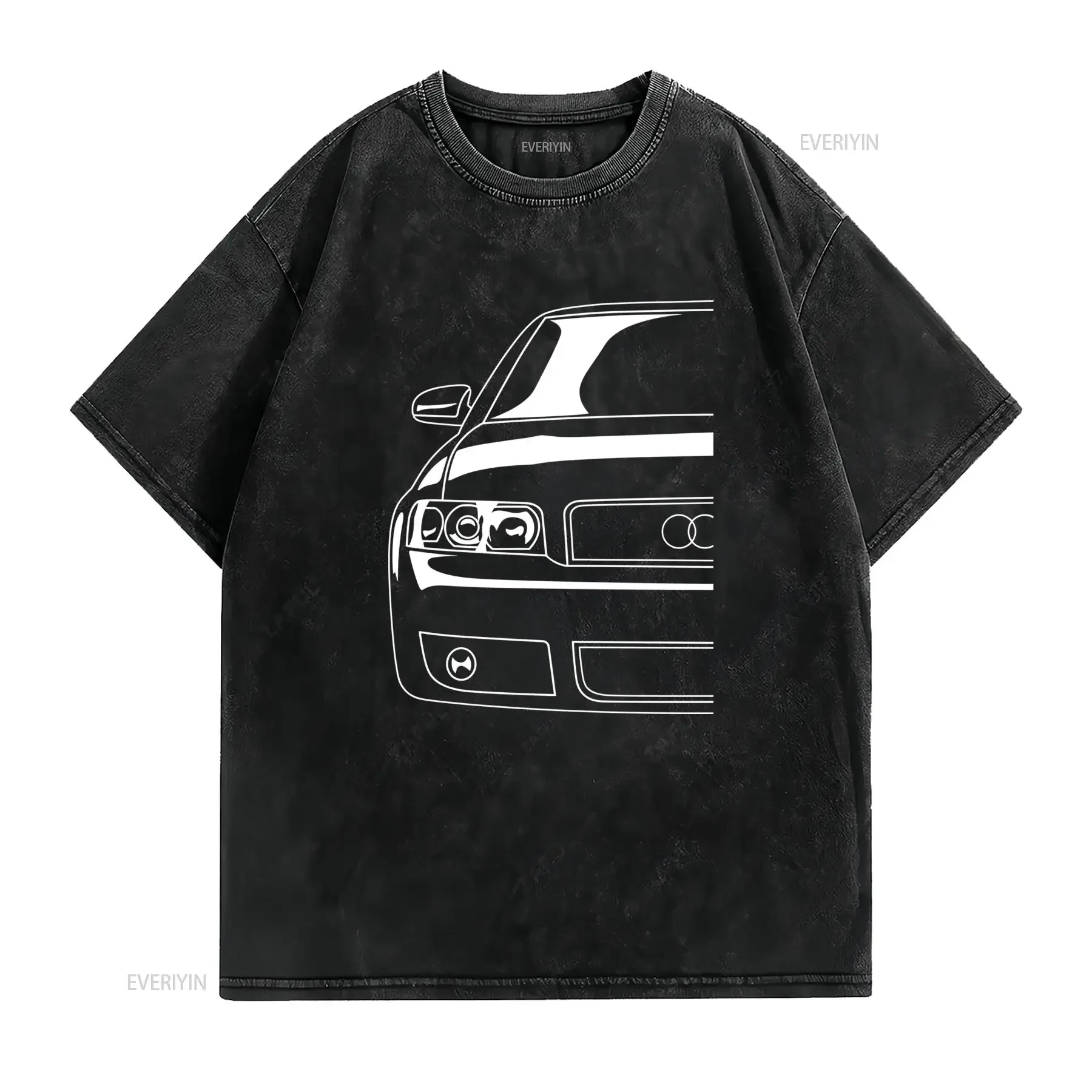 Camiseta para hombre A4 B6 con diseño de matrícula alemana blanca y negra coche Corte clásico suave estilo casual cuello