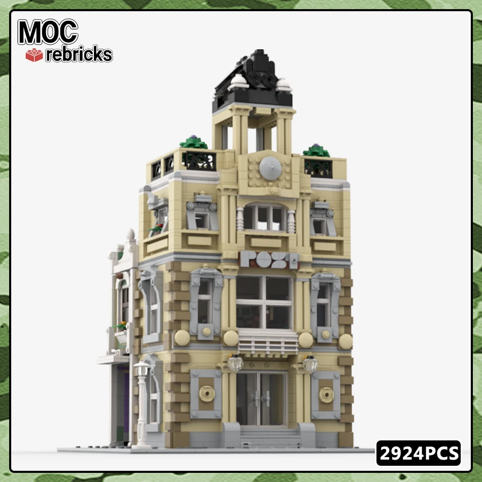 MOC-142275 City Building Block Courthouse Street View DIY Advanced Model Bricks Toys Assemble Education Childrens Birthday Gifts