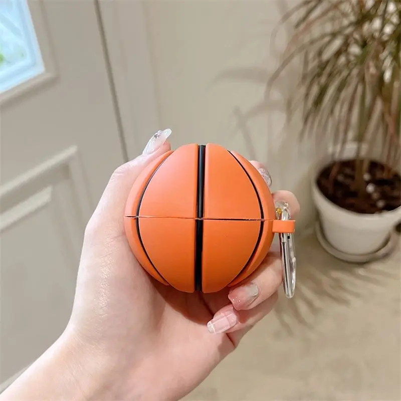 Creative Small Basketball Headphone Cover for GalaxyBuds2 Pro Case GalaxyBuds Live Cartoon Galaxy Buds 2 Silicone Headphone Case