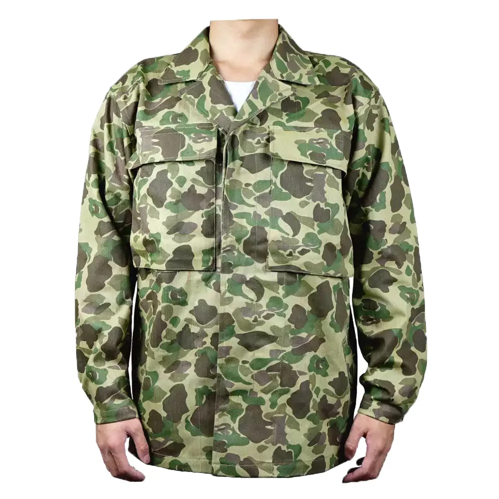 WW2 US Soldat Uniform Entenjagd Doppelseitiger Camo Mantel HBT Soldat Vintage Soldat Uniform Vintage Tarnjacke – Detail 3