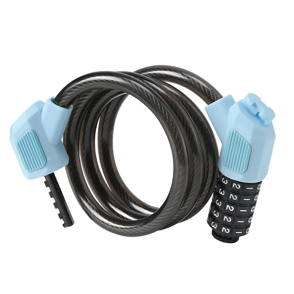 Portable Security Lock Anti-Theft 5 Digit Code Cable Lock High Security Bicycle Cable Padlock for Electric Bike Scooter