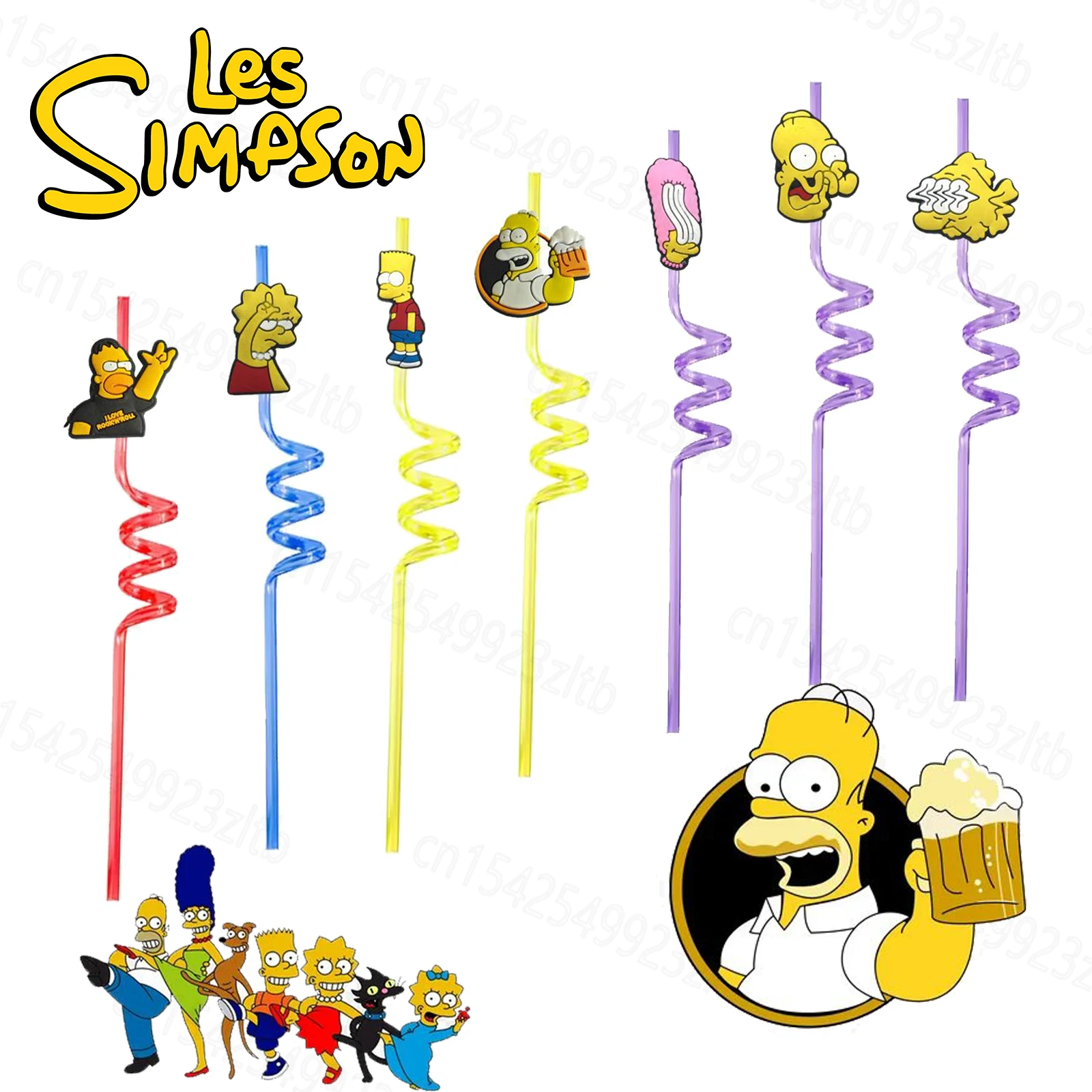 

Disney Simpsons 5pcs Drinking Straws Set New Kids Birthday Party Decoration Children Cartoon Party Pipette Supplies Props Gift