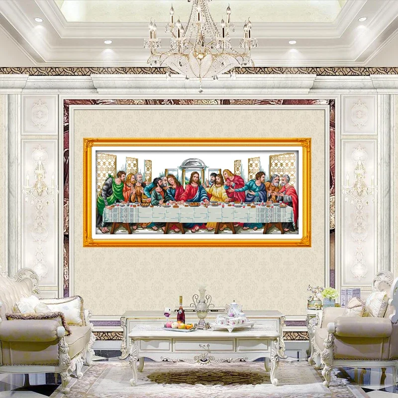 

Joy Sunday The Last Supper Counted Cross Stitch kits DIY 14CT and11CT For Embroidery Home Decor Needlework Cross-stitching