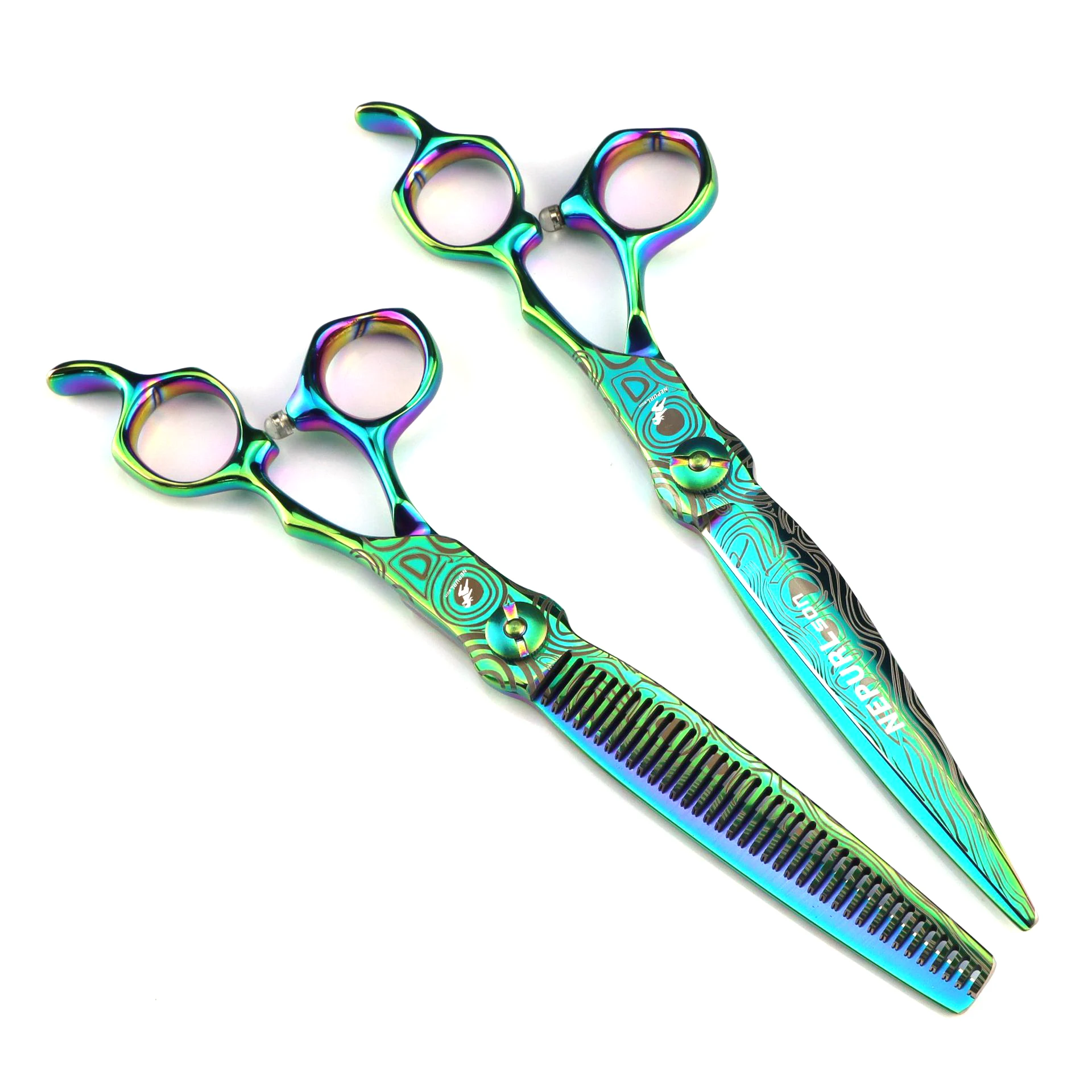 

Professional Hair Scissors Japan Stainless Hair Cutting Scissors Thinning Shears Green Scissors for Hairdresser Haircut Set