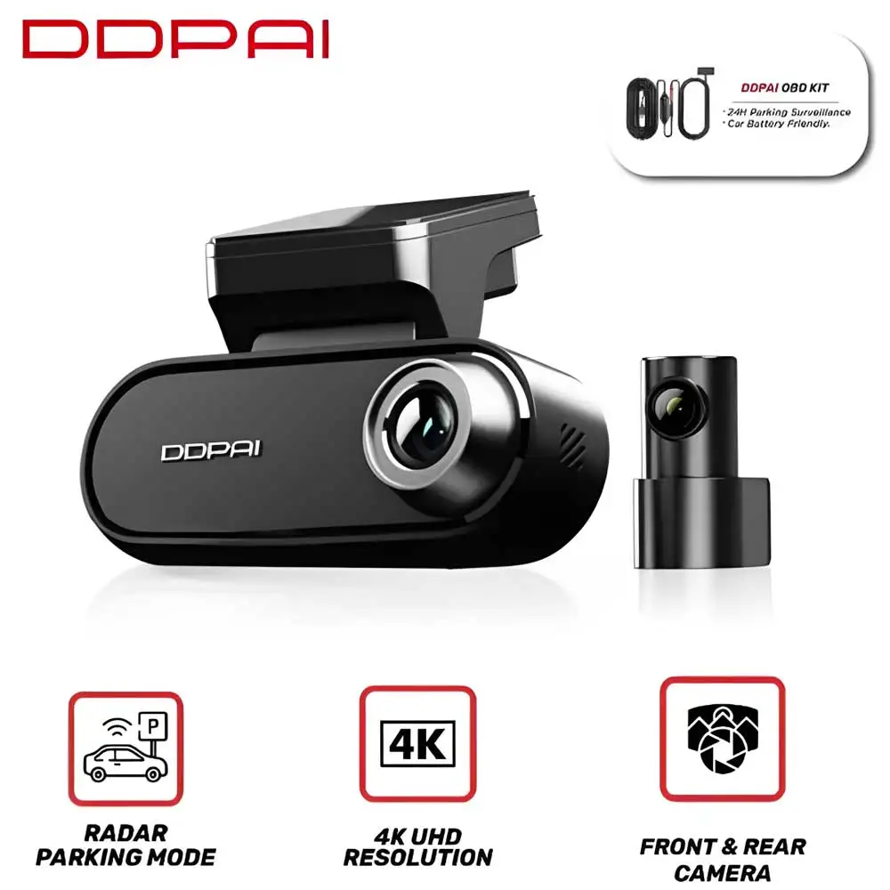 

DDPAI Dash Cam N5 Dual Front and Rear Ultra HD 2160P Resolution Dash Camera Car DVR Al Base Radar NightVIS ADAS GPS Auto record