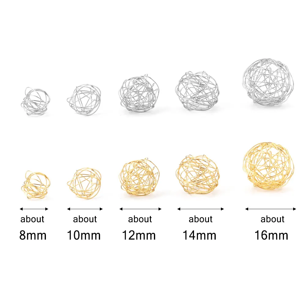 10pcs Stainless Steel Beads Cages Pendants Charms for DIY Earrings Necklace Pendants Hollow Bead Caps Jewelry Making Supplies