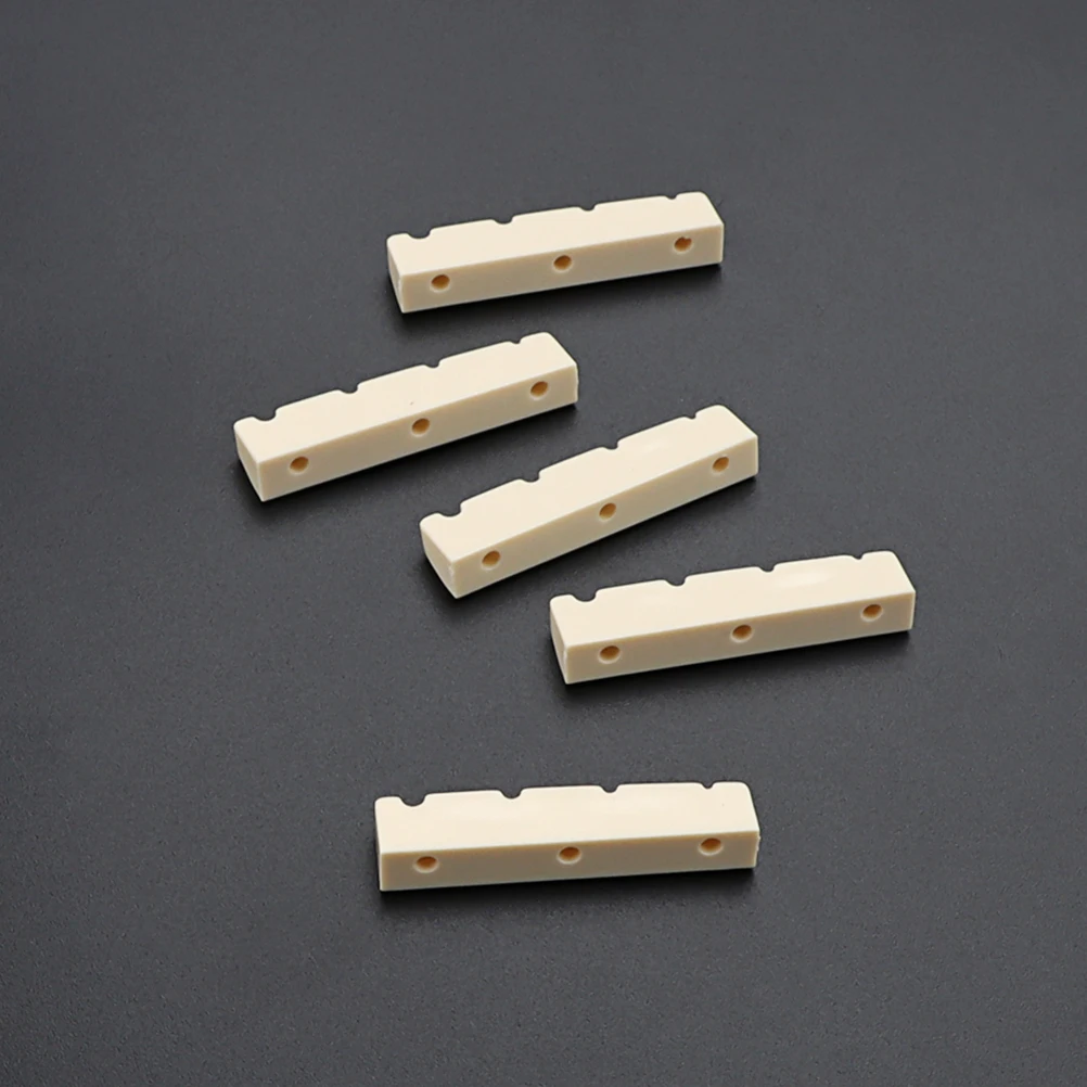 

5pcs 4-String Guitar Nuts Slotted Flat Bottom Electric Acoustic Replacement String Nut Durable Tone Enhancement Guitar