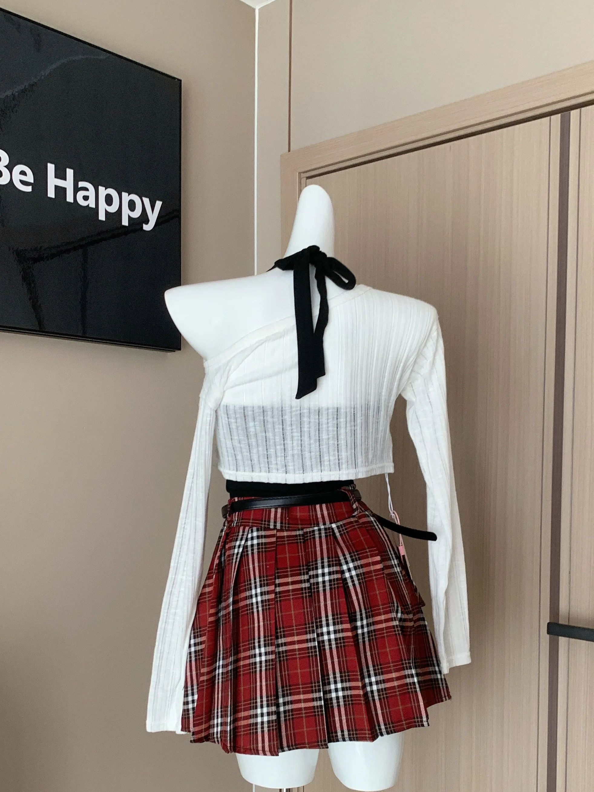 

Sweet And Cool Bla Plaid Neline Dr женская летняя пикантная юбка трапециевидной формы комплект из двух предметов вязаная накидка из ледяного шелка