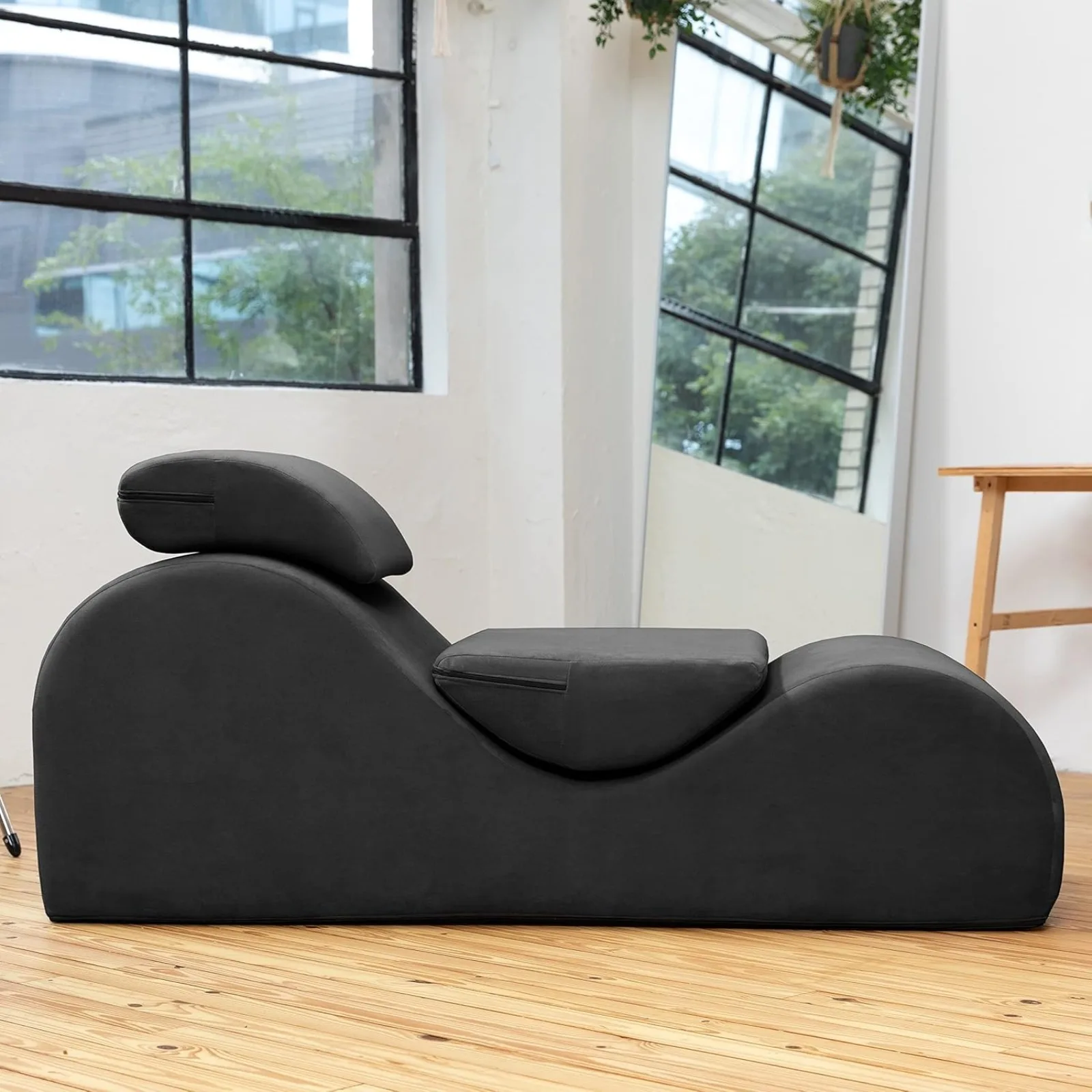 US Luvu Lounger  for Yoga, Exercise, Massage - High Density Foam - Made in The USA - Black