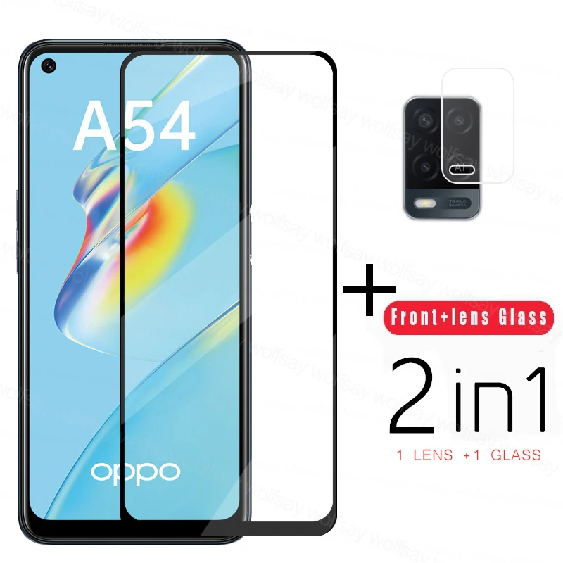 9H Kính Cường Lực Cho OPPO A54 Tấm Kính Bảo Vệ Màn Hình Cho OPPO A54 Full Keo Bảo Vệ Điện Thoại Cho OPPO a54 Ống Kính Máy Ảnh Phim