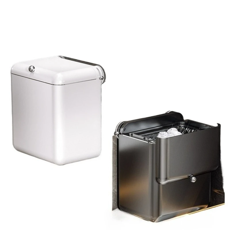 Trash can, household suction cup type, no drilling required, with lid, large-caliber style, strong load-bearing capacity