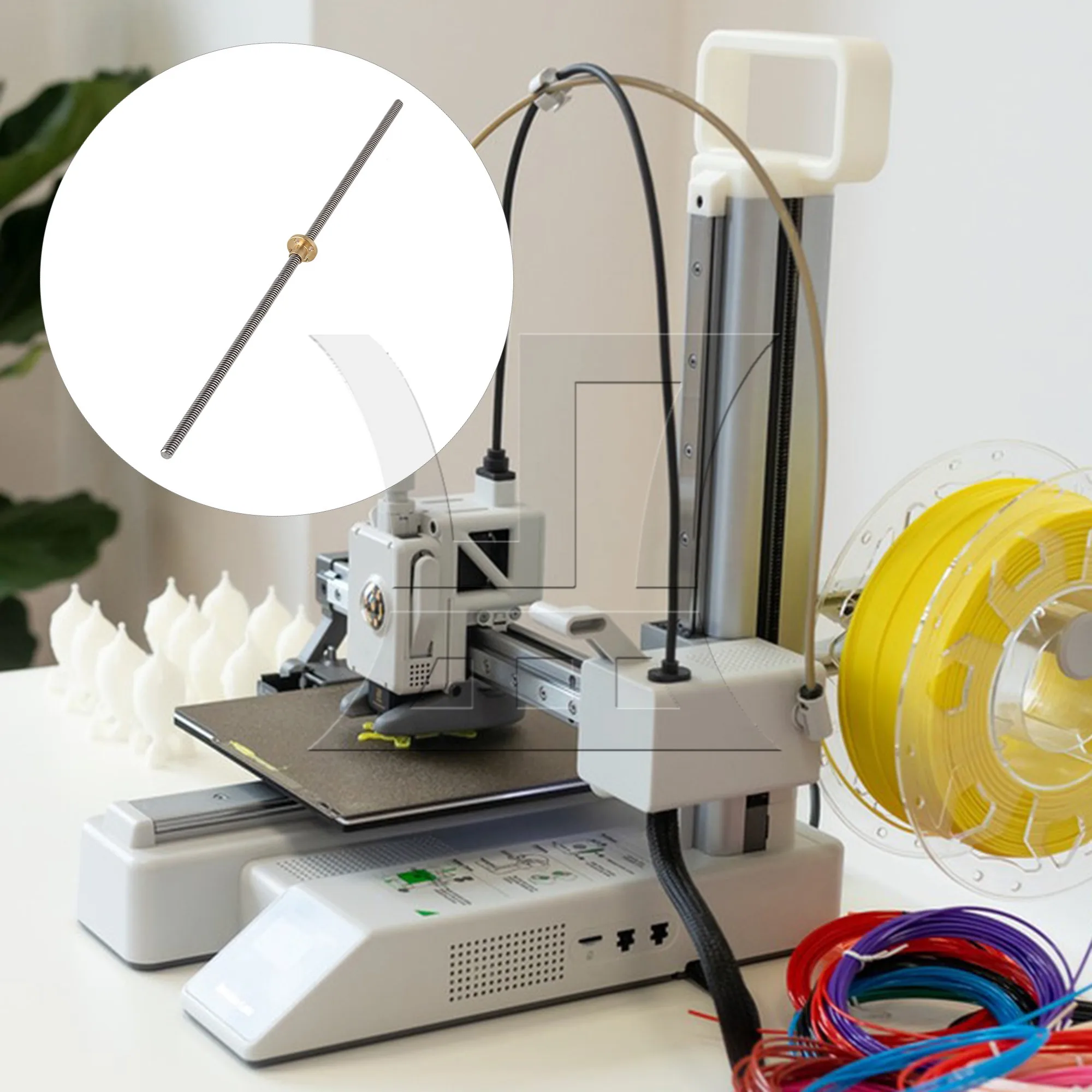 

CNBTR 40x8mm Silver Stainless Steel Lead Screw Assembly with Brass Nut for 3D Printing Equipment