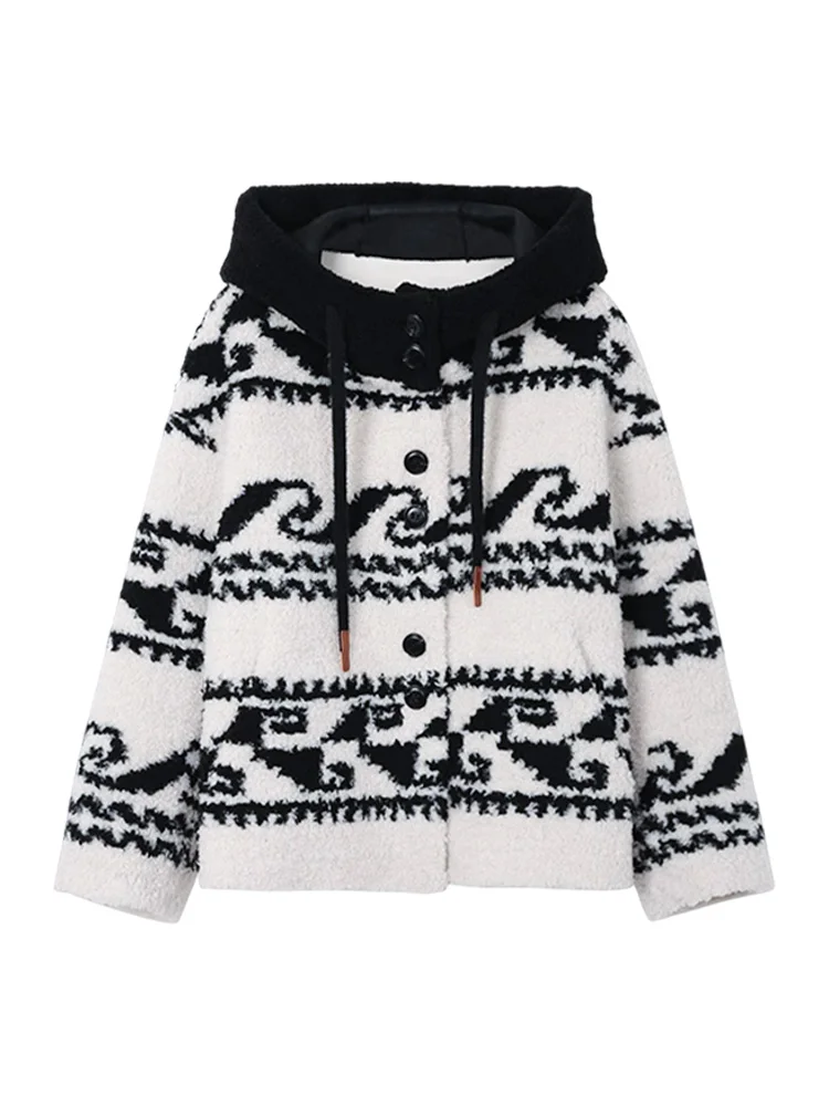 Nowa damska kurtka z futra jagnięcego Thiened na jesień i zimę 2025, ciepły płaszcz w małym rozmiarze, koreańska wersja ze stójką, odzież wierzchnia.