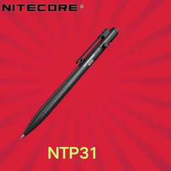 Penna tattica Nitecore NTP31 per rottura del vetro tattico di autodifesa e scrittura quotidiana in lega di alluminio con castone in acciaio al tungsteno