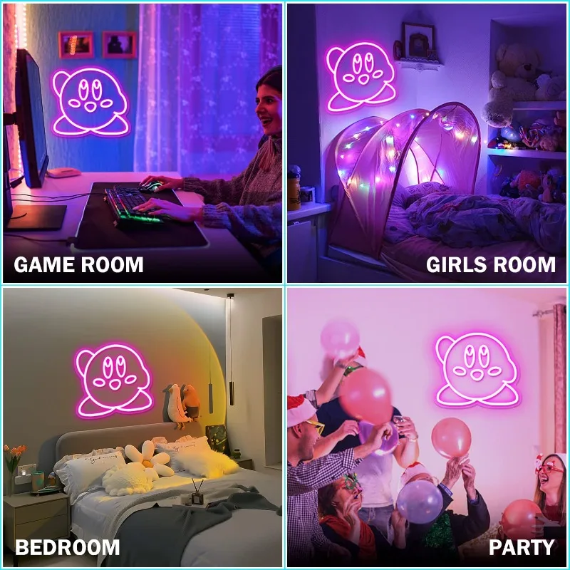 Gaming Neon Teken Anime Neon Borden Dimbaar Licht Up Muur Decor Led Slaapkamer Meisjes Kamer Decor Verjaardag Kerst Kids Cadeau (Roze)