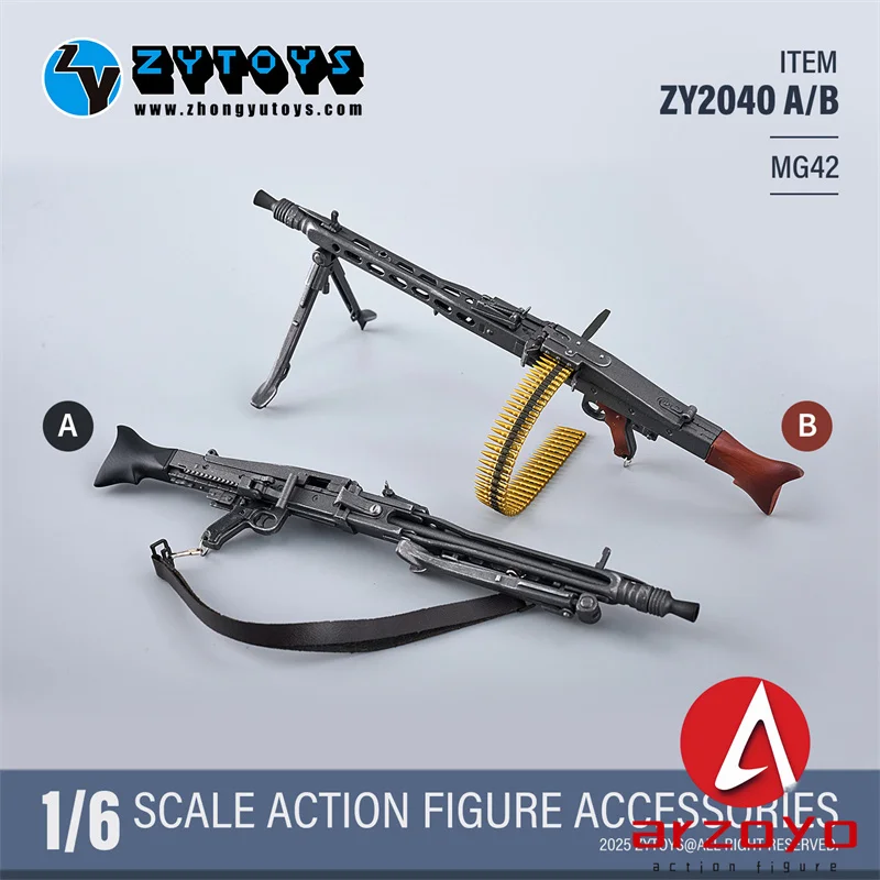 ZYTOYS ZY2040 Scala 1/6 MG42 Mitragliatrice Modello Materiale PVC Per 12 ''Action Figure Scena Accessorio Giocattoli Bambole