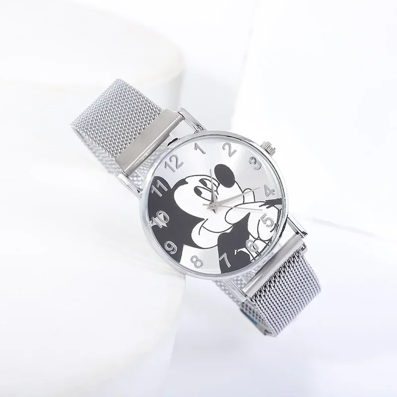 Disney-Montre habillée en acier inoxydable pour hommes et femmes, montre à quartz décontractée, cadeau de fête d'anniversaire, haute qualité, mode