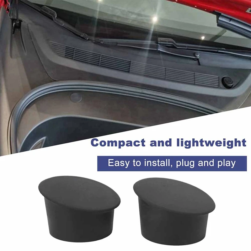 2 Piece Front Trunk Storage Box Screw Protection Cover Black Silica Gel For Tesla Model 3 2021