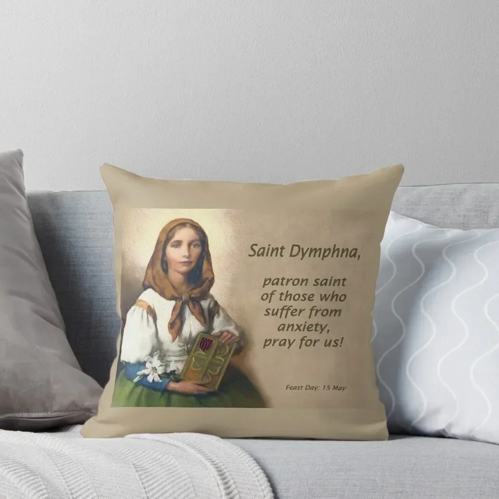 

Saint Dymphna, Patron Saint of Those Suffering from Anxiety Throw Pillow Sitting Cushion Cushions Home Decor pillow