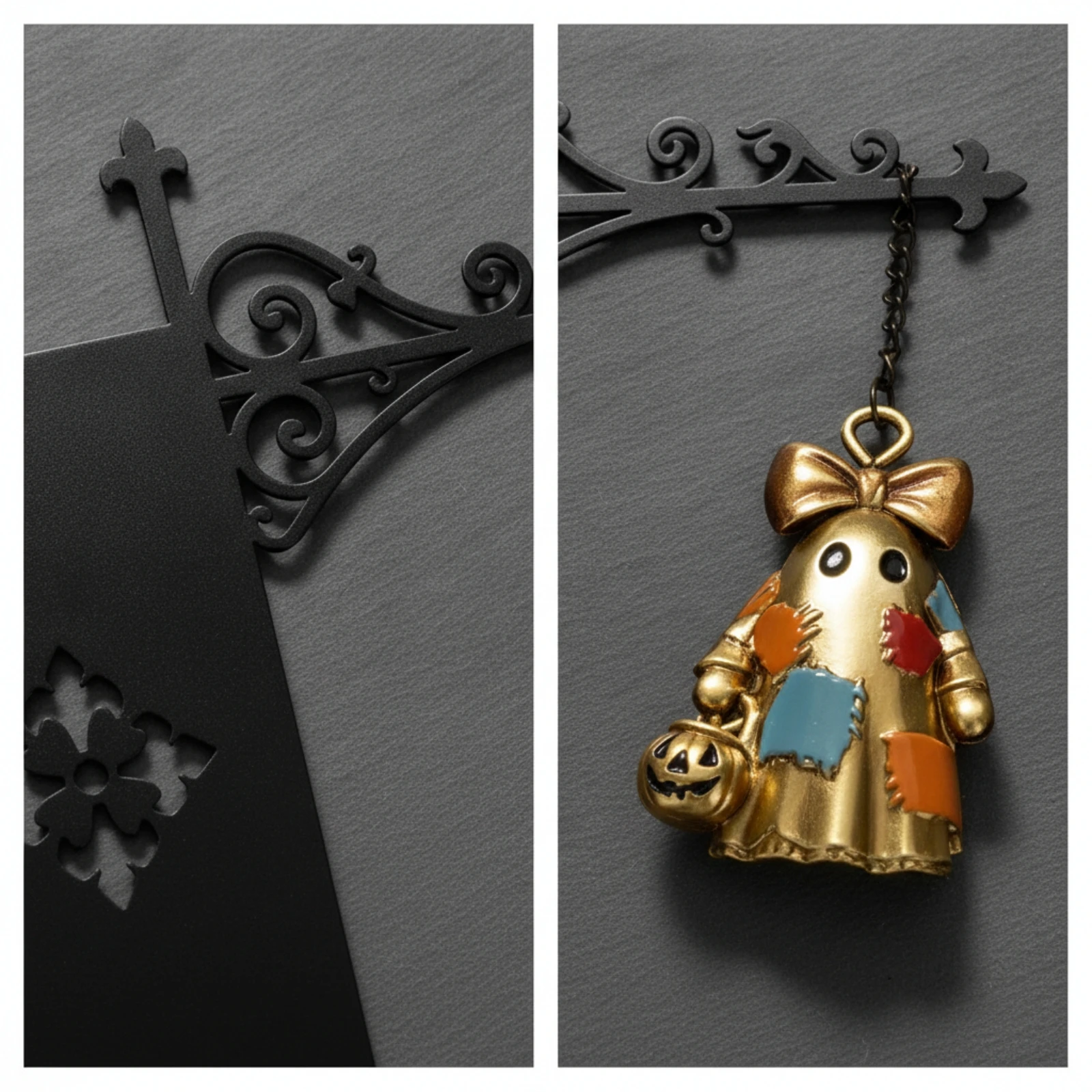 Bookshelf Lamp with Hanging Lantern Ornate Bookshelf Light with Bracket Hanging Lantern with Chain Decorative for Readers