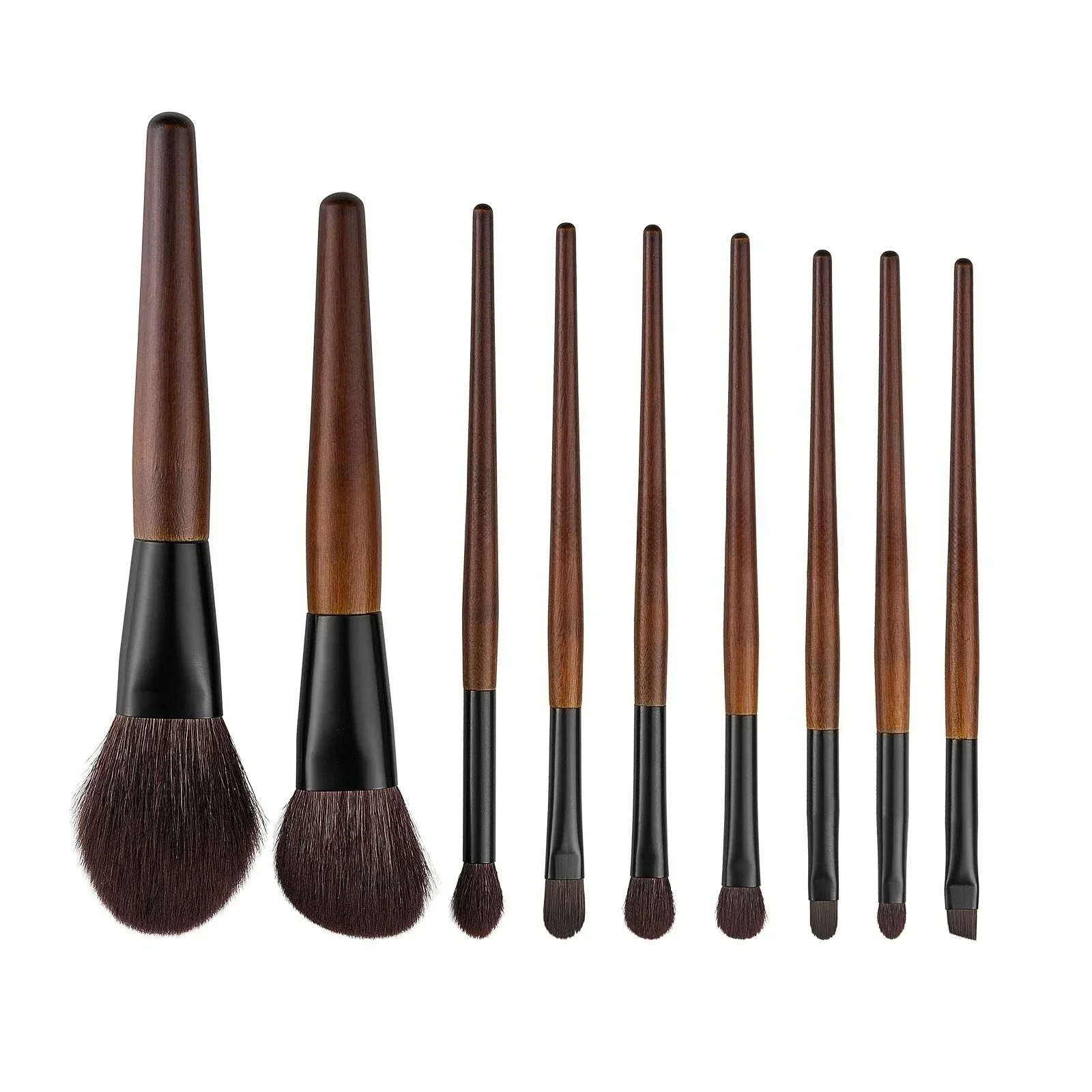 

Набор из 9 кистей для макияжа: для нанесения тональной основы и растушевки теней, профессиональный набор кистей с мягким натуральным ворсом и веганскими волокнами