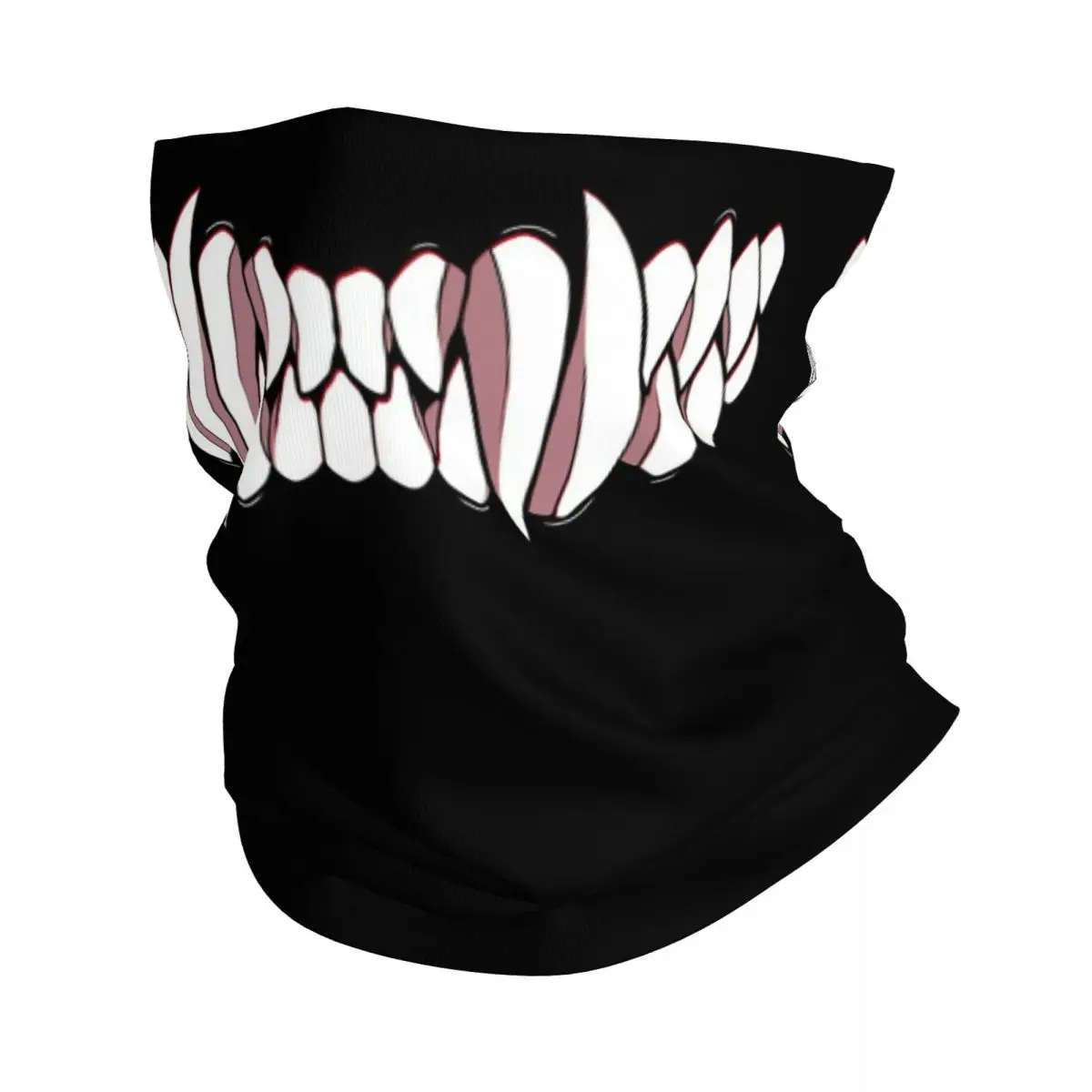 Monster Fangs Teeth Mask Bandana Neck Cover Printed Wrap Scarf Multi-use FaceMask Running Unisex Adult Windproof