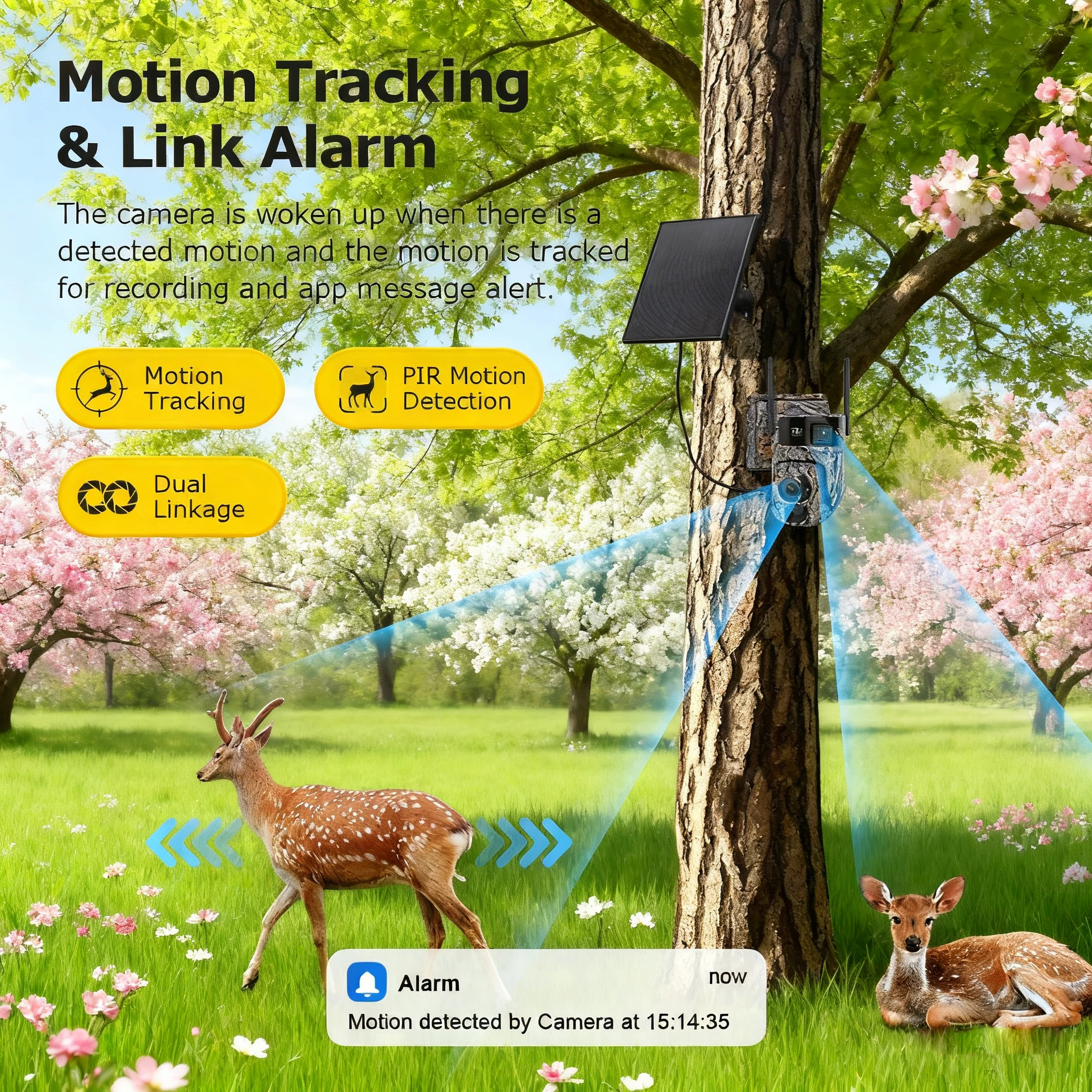 UBOX 6K 12MP 4G SIM Solar Trail Camera 20X ZOOM Wireless Outdoor Hunting Wildlife Camera PIR Human Detection Auto Tracking CCTV