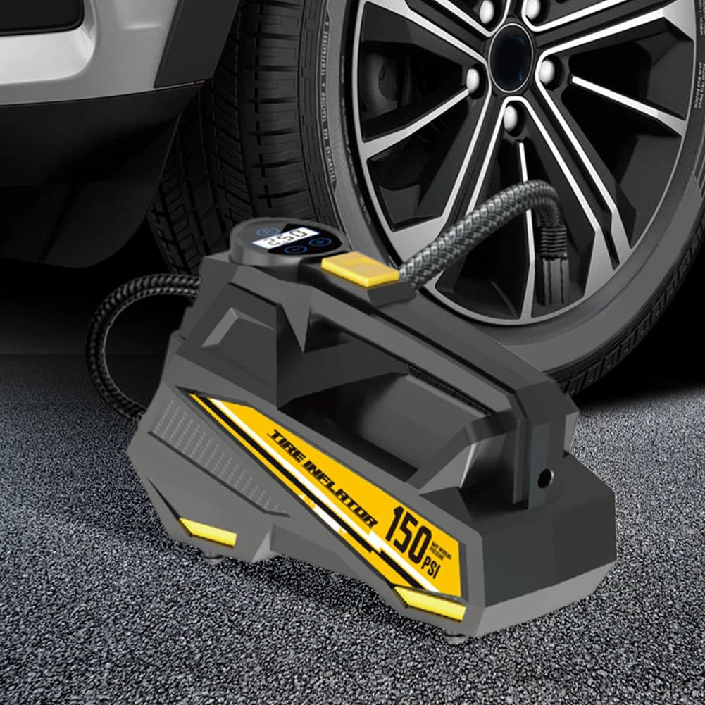 

Электрический автомобильный насос 150PSI с LED-подсветкой, цифровым дисплеем, для накачивания шин автомобилей, велосипедов и мячей