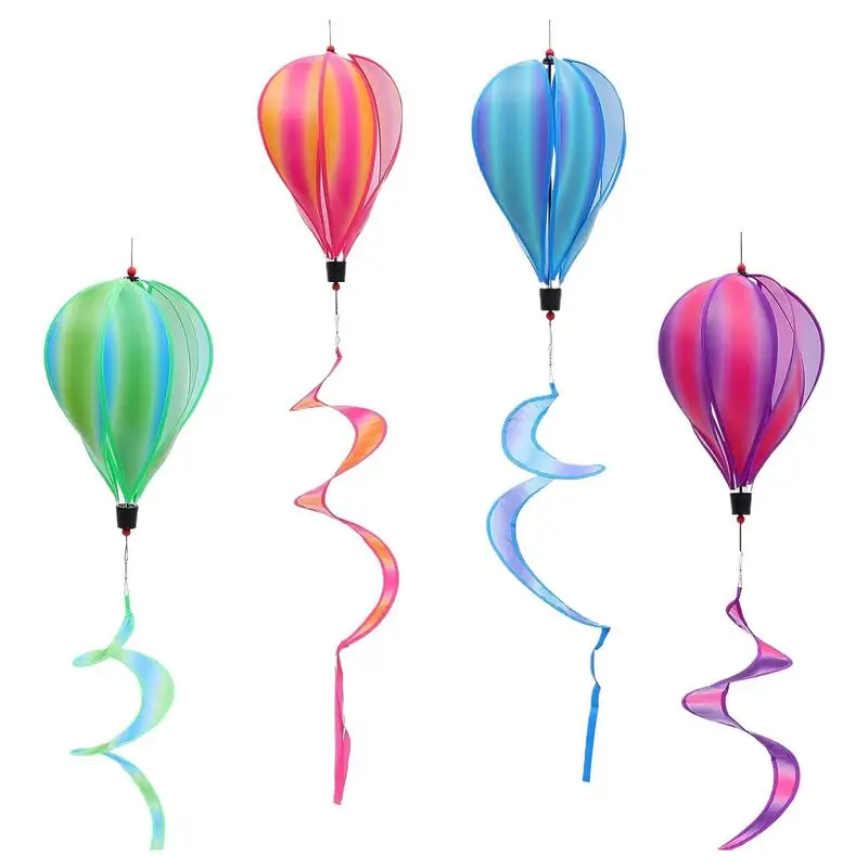 

Windsocks And Spinners 4X Hot Air Balloon Windmill Windsock Ornament Outdoor Decoration For Gathering Birthday Garden Patio Tree
