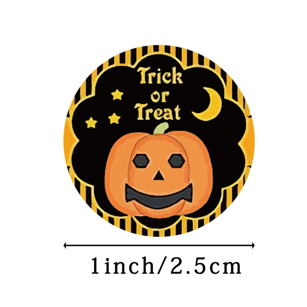 500pcs Happy Halloween Pumpkin Ghost Sticker Handmade DIY Packaging Sealing Labels Holiday Gift Halloween Party Decor Stickers