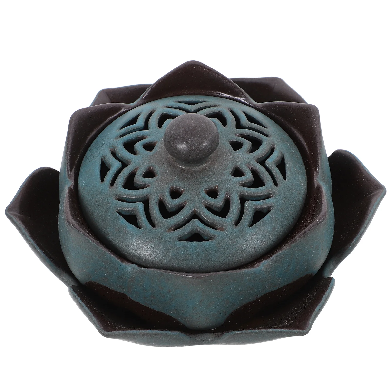 

1Pcs Lotus Incense Censer Ceramic Vintage Aromatherapy Burner Decorative Home Office Study Lotus Holder Retro Censer Holder