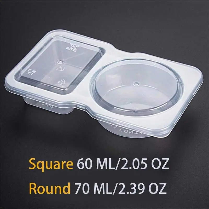 Condiment Containers With Lids 15pcs Seasoning Box Set With 2 Compartment Portable Condiment Cups With Lids For Side Dishes