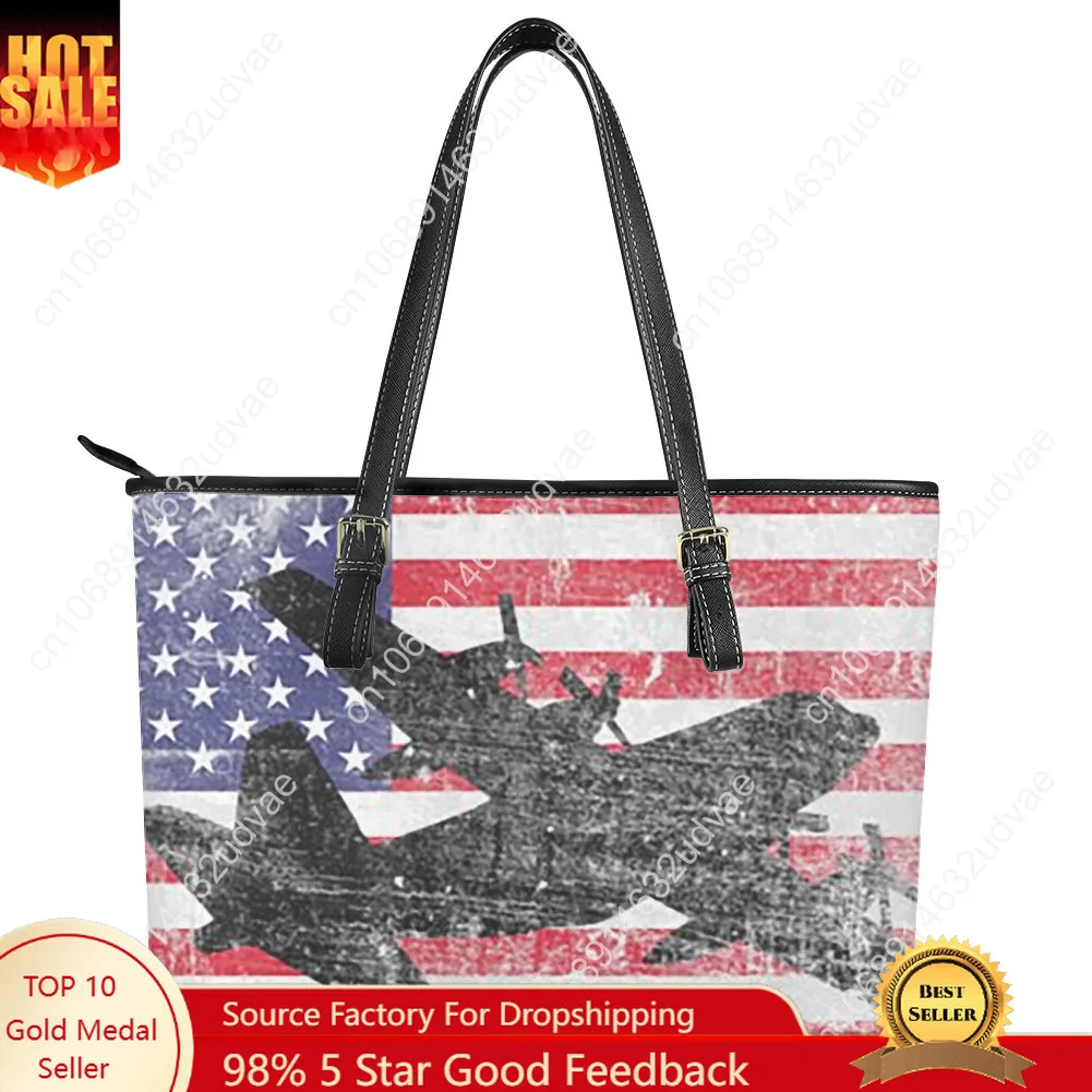 

P-3 Orion Vintage Flag Handbag Womens Mens Personalized Tote Bag Fashion Shoulder Bag Business Commuter Leather Grocery Bag Gift