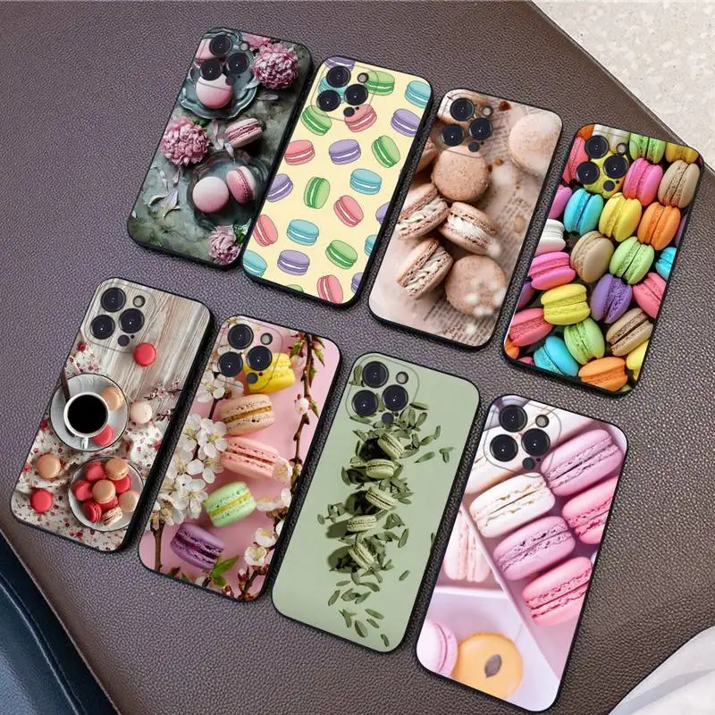 Colorful Cake Macaroon Phone Case Silicone Soft For iphone 14 13 12 11 Pro Mini XS MAX 8 7 6 Plus X 2020 XR Shell