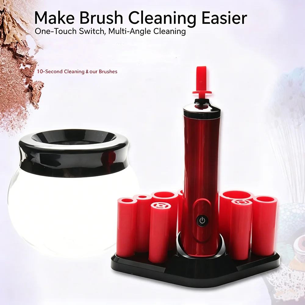 1Set Nettoyeur Automatique de Pinceaux Maquillage – Machine de Lavage Multi-Couleurs