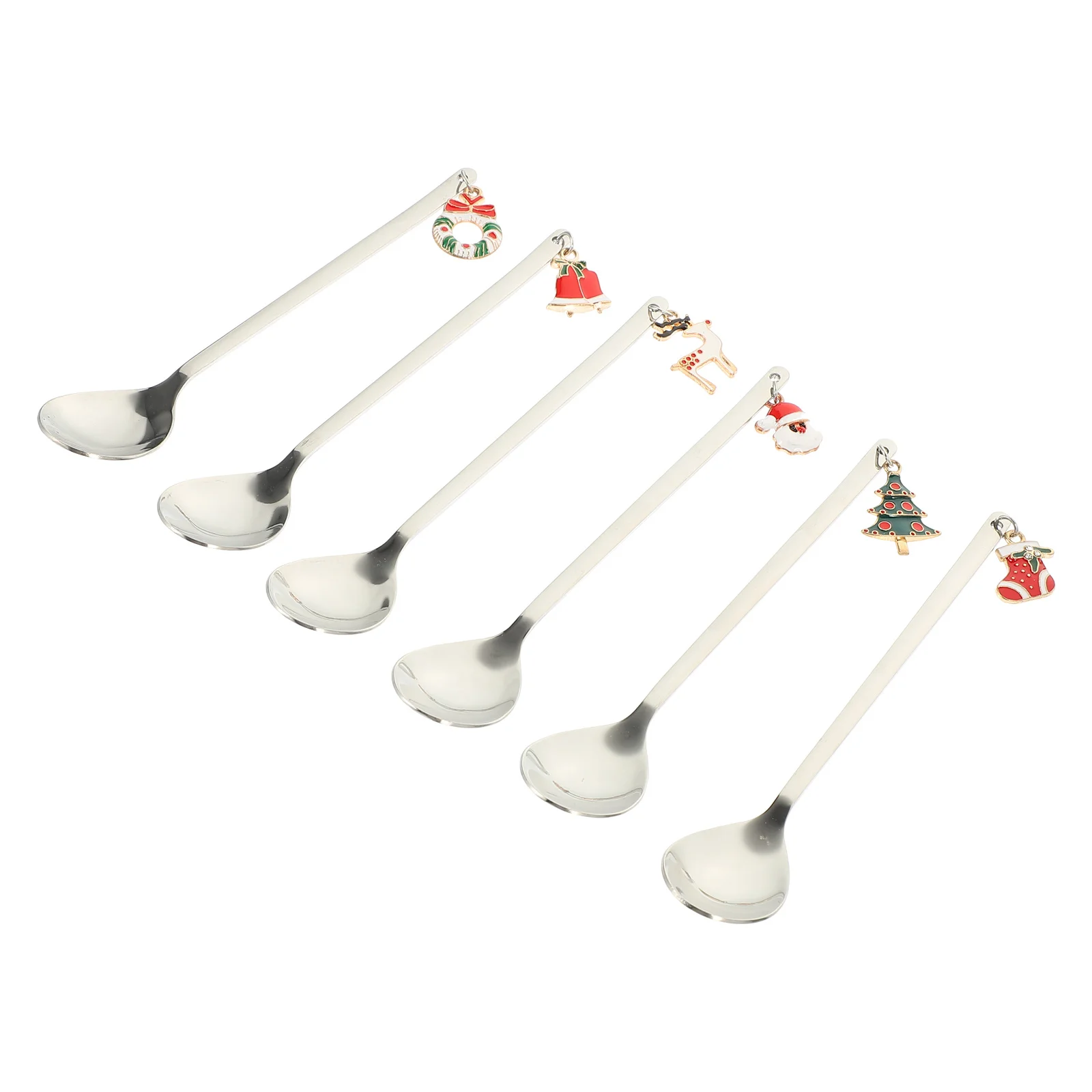 

1Set Stainless Steel Christmas Designed Spoons Rustproof Easy Clean Multipurpose Dessert Coffee Scoops