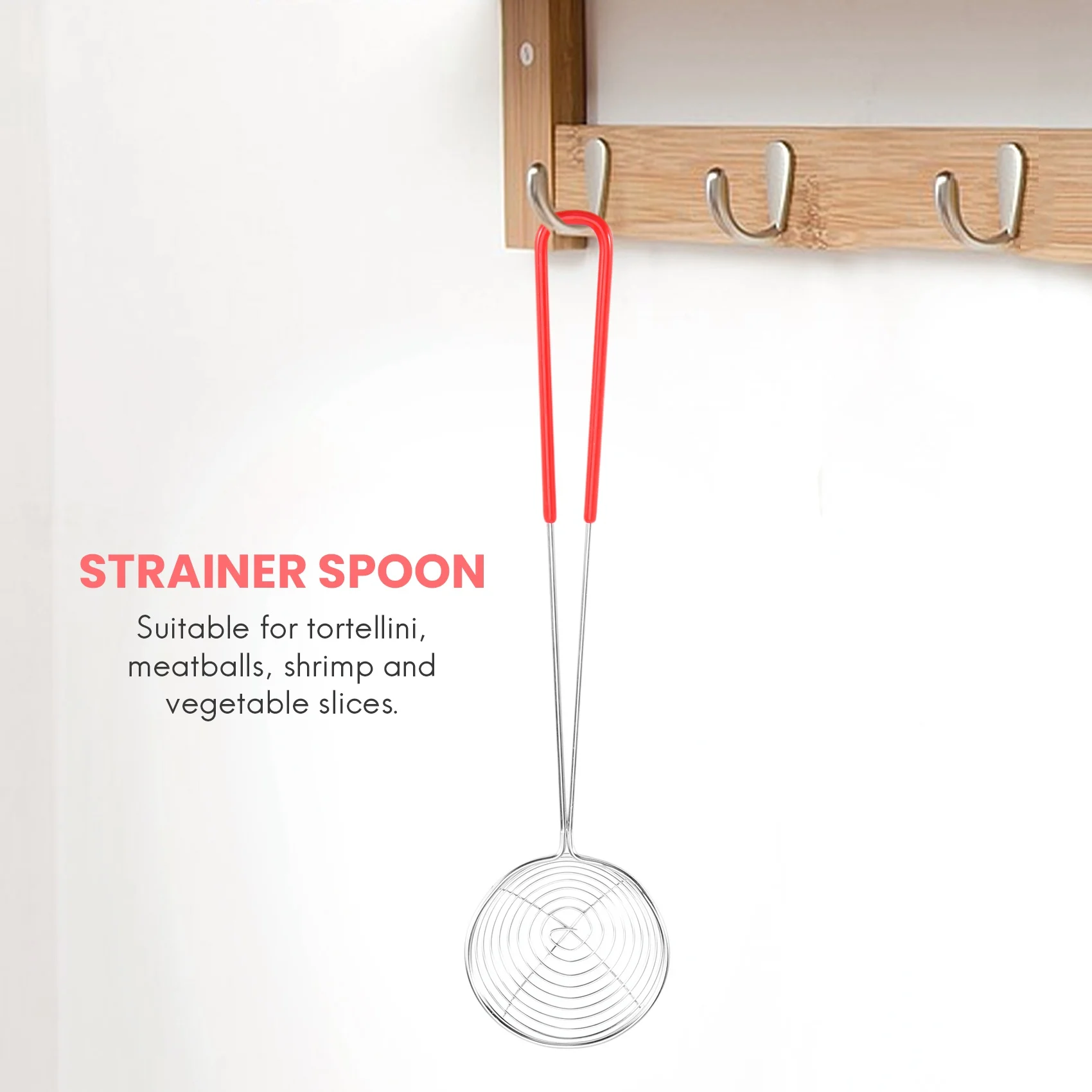 AY03-8 ชิ้นสแตนเลสสตีลแมงมุมกรองช้อนลวดขนาดเล็ก Skimmer Colander สําหรับหม้อร้อน,Tortellini และลูกชิ้น